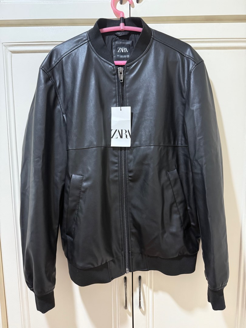 ZARA Leather Effect Bomber Jacket, Women's Fashion, Coats, Jackets and ...