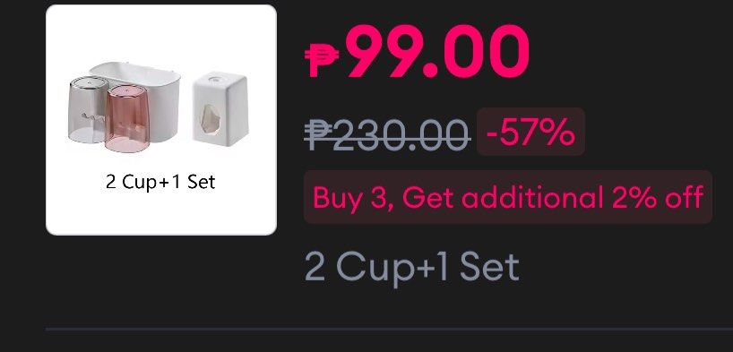2 Cup Set Bathroom organizer Toothbrush holder with toothpaste dispenser squeeze toothpaste Storage (Category: Home Improvement Tools & Accessories) located in Quezon City. Submitted by Skyler_Mini_Shop (Listing ID 1354551384, Image 2). Description: BRAND NEW 2 Cup Set Bathroom organizer Toothbrush holder with toothpaste dispenser squeeze toothpaste Storage.