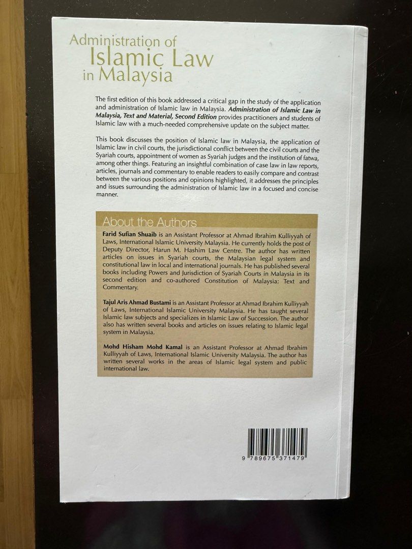 administration of islamic law in malaysia (second edition), Hobbies ...
