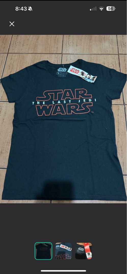 Authentic Star Wars Shirt with tag (Category: Tshirts & Polo Shirts ) located in Rizal. Submitted by greatoutfitsph (Listing ID 1354524067, Image 1). Description: A= Authentic Star Wars Franchise. Brand new with price tag Originally 109 AED =1,743.38 PHP Bought from Virgin Megastore Dubai Size S, Unisex Price is negotiable.