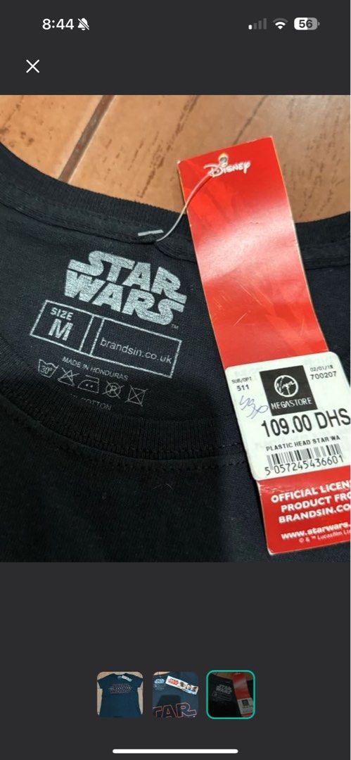 Authentic Star Wars Shirt with tag (Category: Tshirts & Polo Shirts ) located in Rizal. Submitted by greatoutfitsph (Listing ID 1354524067, Image 3). Description: A= Authentic Star Wars Franchise. Brand new with price tag Originally 109 AED =1,743.38 PHP Bought from Virgin Megastore Dubai Size S, Unisex Price is negotiable.
