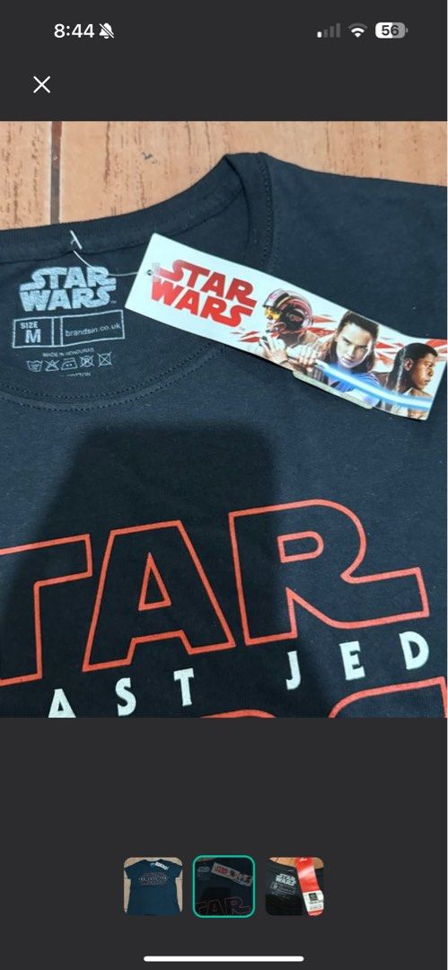 Authentic Star Wars Shirt with tag (Category: Tshirts & Polo Shirts ) located in Rizal. Submitted by greatoutfitsph (Listing ID 1354524067, Image 2). Description: A= Authentic Star Wars Franchise. Brand new with price tag Originally 109 AED =1,743.38 PHP Bought from Virgin Megastore Dubai Size S, Unisex Price is negotiable.