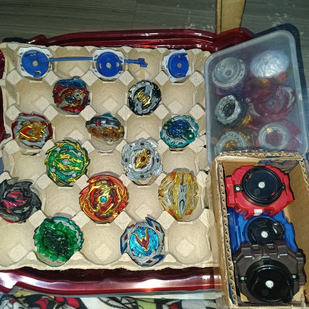 Beyblade Burst Takara Tomy Set (Category: Action & Battle Toys) located in Balagtas. Submitted by 333ydkme (Listing ID 1354566827, Image 1). Description: TAKARA TOMY BEYBLADE BURST SET ALL AUTHENTIC (EXCEPT STADIUM) WYSIWYG PHP 3000.