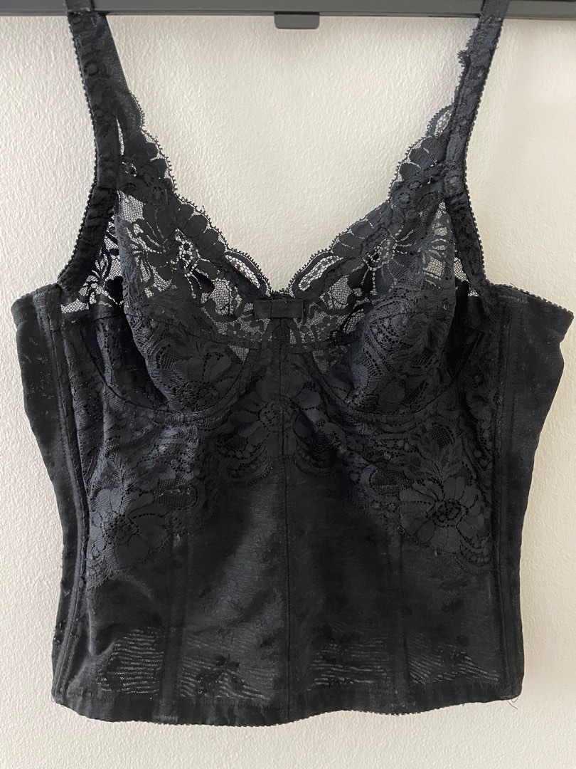 Y2K Black Eyelet Lace Corset (M/L)