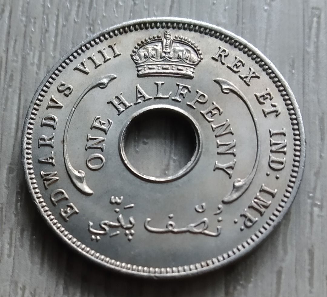 British West Africa 1936 Half Penny Unc Coin photo view 2