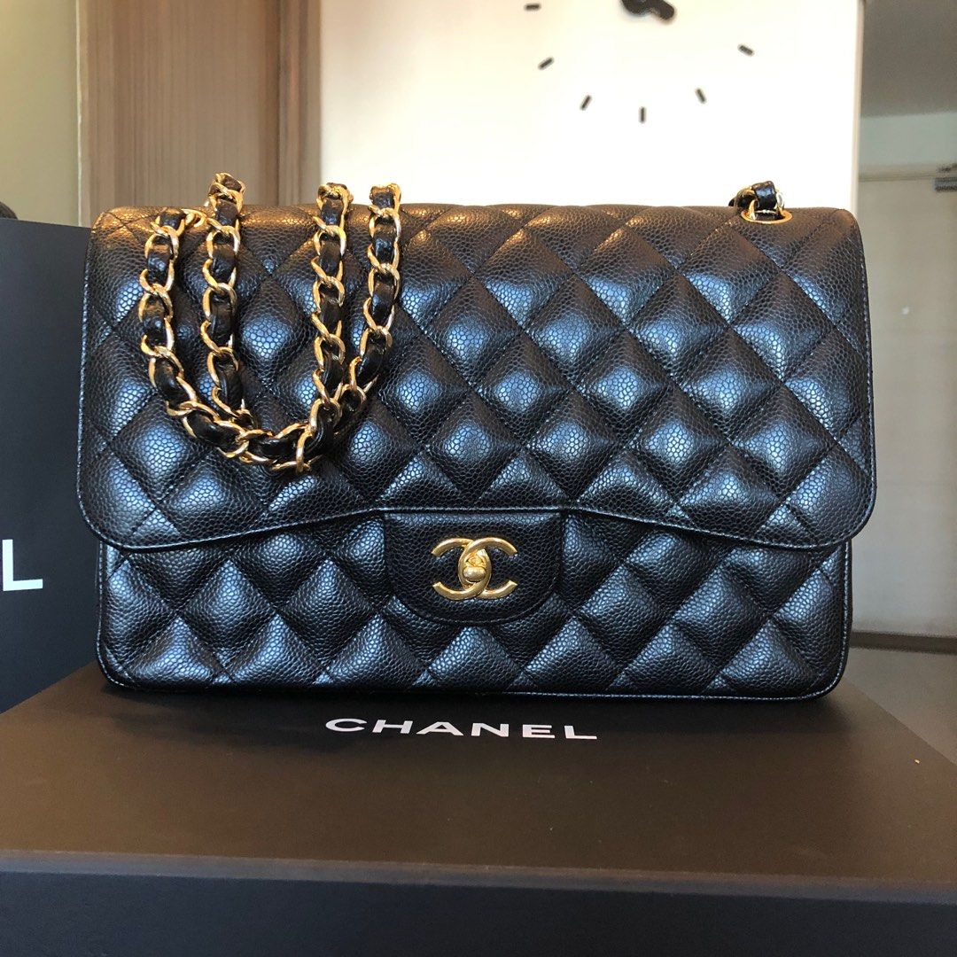 Chanel Jumbo Double Flap Caviar Gold Hardware (Category: Luxury Bags & Wallets) located in Pasay City. Submitted by vidathediva (Listing ID 1354603265, Image 1). Description: Chanel Jumbo Double Flap Caviar Gold Hardware Lightly Used Caviar Leather Gold Hardware With Box Dustbag Card Message me for more details .