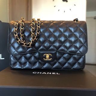 Chanel Jumbo Double Flap Caviar Gold Hardware