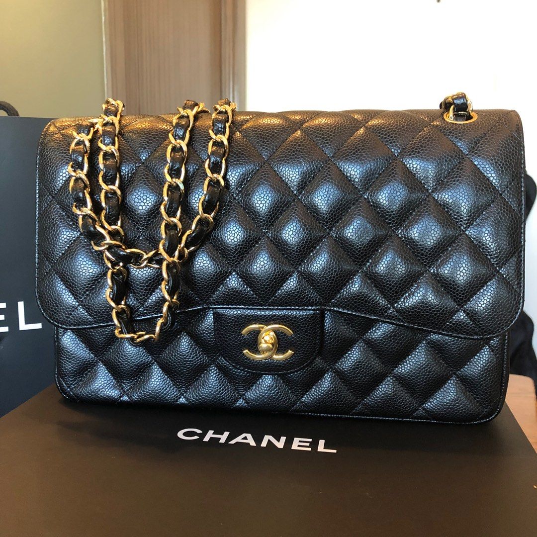 Chanel Jumbo Double Flap Caviar Gold Hardware (Category: Luxury Bags & Wallets) located in Pasay City. Submitted by vidathediva (Listing ID 1354603265, Image 2). Description: Chanel Jumbo Double Flap Caviar Gold Hardware Lightly Used Caviar Leather Gold Hardware With Box Dustbag Card Message me for more details .