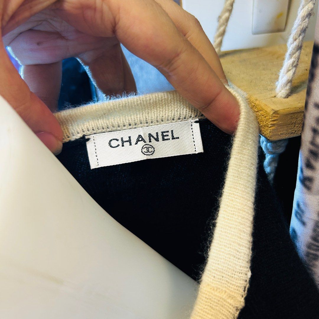 Chanel Knitted Cardigan (Category: Luxury Apparel) located in Baguio. Submitted by luxecycleph (Listing ID 1354632884, Image 3). Description: READ BEFORE OFFER SIZE: 19 x 21.5 Medium to Semi-Large CONDITION: Excellent SHOP RULES * payment first (thru gcash only) * pay today, ship the next day (thru j&t) * manage your expectations (items are secondhand & thrifted) * return & refund are only accepted for valid reasons * no bogus buyers- just tell t