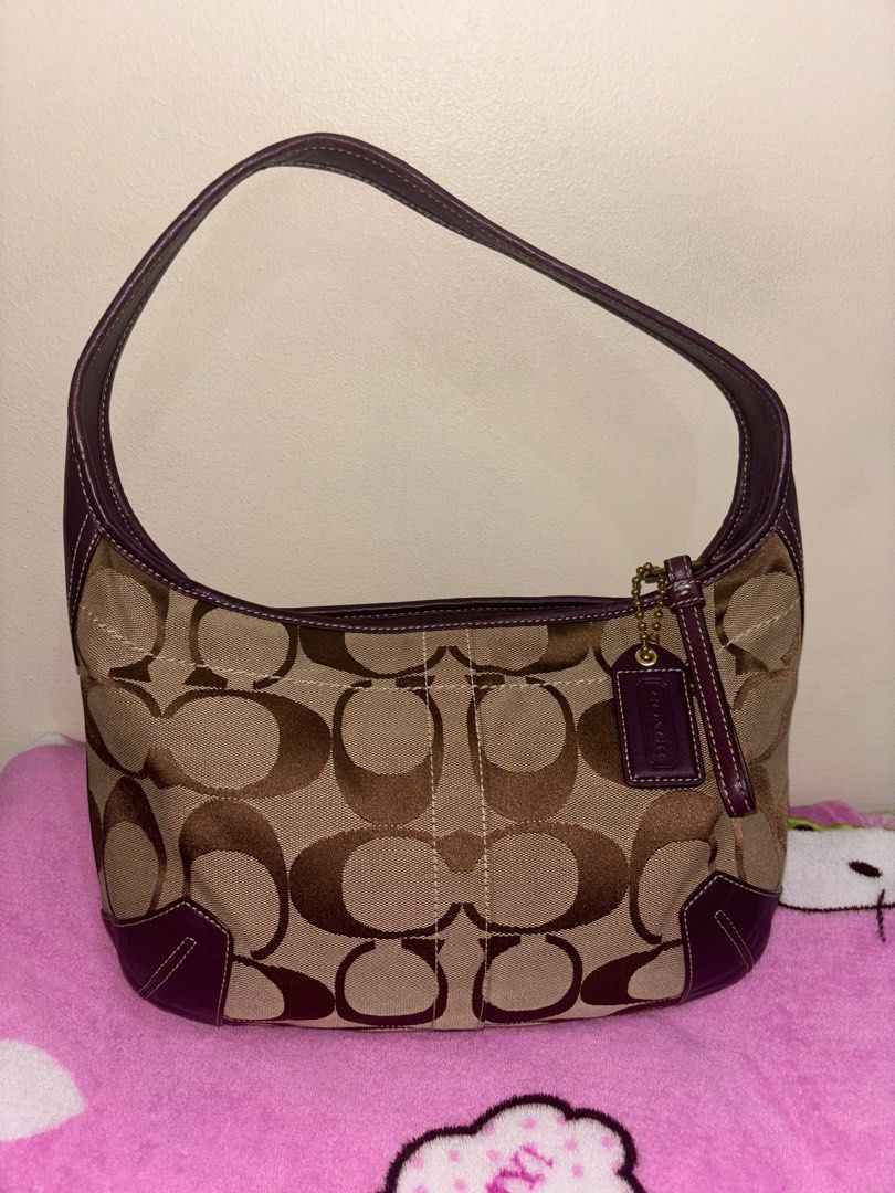 Coach Purple Ergo Medium (Category: Luxury Bags & Wallets) located in Pasay City. Submitted by lavvcutie (Listing ID 1354619445, Image 2). Description: - size medium -kasya iPad Air 5 - authentic - no issue - rfs: hindi na nagagamit .