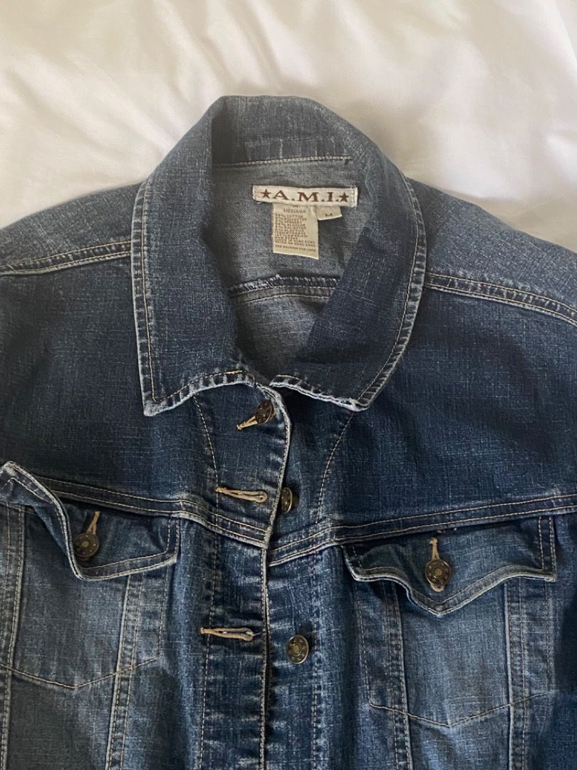Denim jacket dark blue aesthetic grunge (Category: Coats, Jackets and Outerwear) located in Pasig City. Submitted by ctiner (Listing ID 1354556094, Image 2). Description: Medium^^.