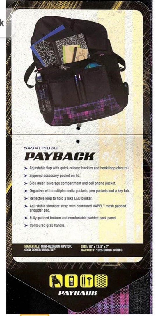 Grip Payback messenger bag large (Category: Laptop Bags & Sleeves) located in Pasig City. Submitted by zoraym (Listing ID 1354595668, Image 3). Description: Almost brand-new Used once Imported from the USA Large size Pink color.