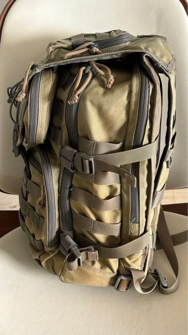 Magforce Cakewalk Computer Backpack (Category: Backpacks) located in Singapore. Submitted by pepperchilli (Listing ID 1354612913, Image 2). Description: Cakewalk Computer Backpack Size: H490xW330xD230(mm) Material: 1050D MAGTEX Ballistic Nylon Capacity:37L Origin: Taiwan ▪ Plenty of MOLLE/PALS webbing for expansion. ▪ Side straps compress backpack, optimizing weight distribution. ▪ Thickly padded compartment for a 15” laptop. ▪ Interior medical/E