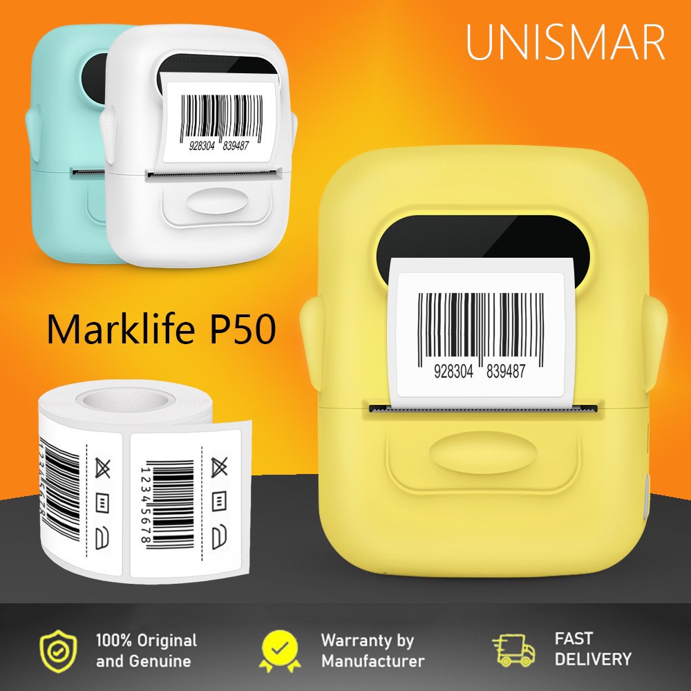 Marklife P50 Thermal Label Printer HD Mini Portable Bluetooth Wireless ...