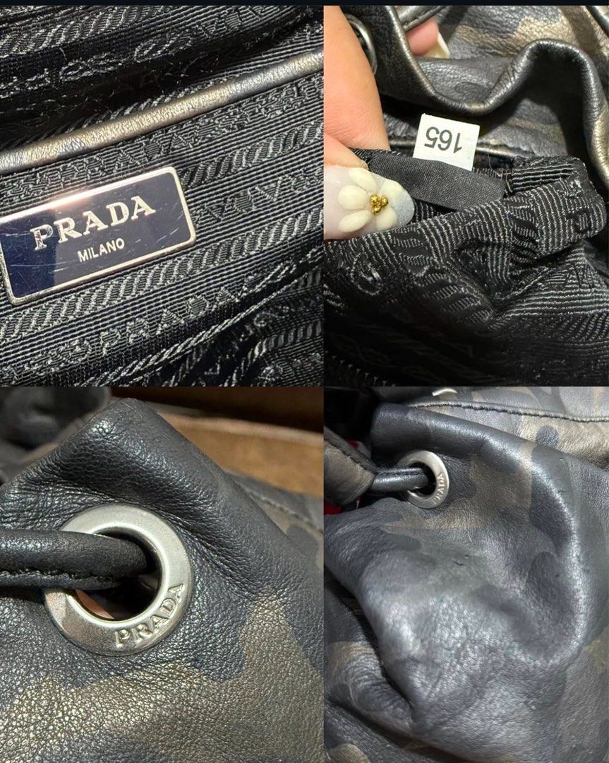 Prada leather Camouflage small backpack (Category: Luxury Bags & Wallets) located in San Pablo. Submitted by with.jacque (Listing ID 1354587010, Image 3). Description: Good condition 8/10 Bag only Has minor flaws but the bag is still in good condition .