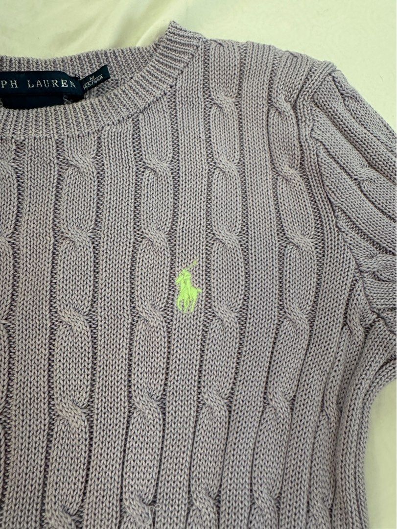 Ralph Lauren lavender cable knit sweater (Category: Longsleeves) located in Cagayan de Oro. Submitted by wednesdaystuff_ (Listing ID 1354636193, Image 3). Description: never been used actual color is a muted lavender fits small-medium.