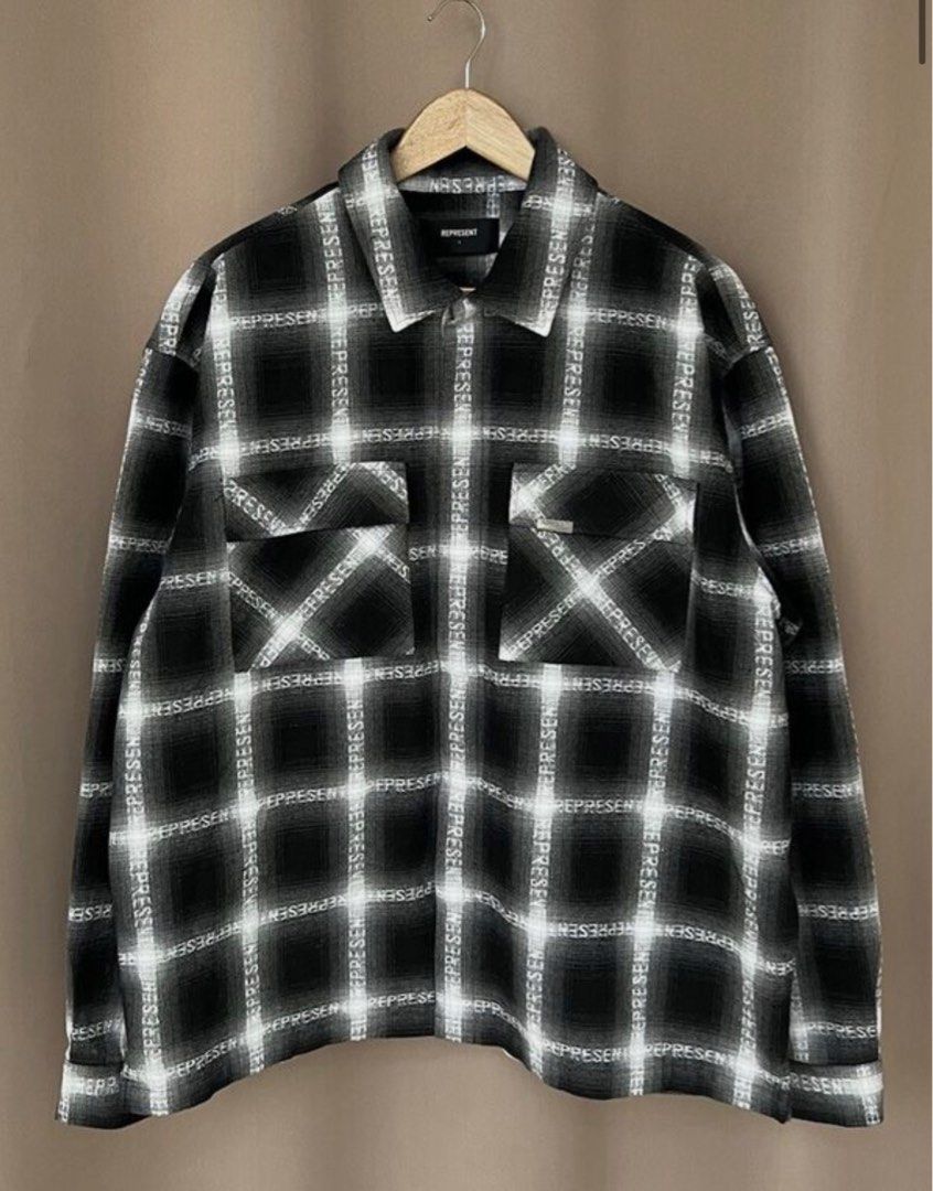 Represent Flannel (Category: Shirts) located in Singapore. Submitted by e.khalid98 (Listing ID 1354699708, Image 1). Description: Bought this for roughly $210 USD from the Represent website directly. Receipt can be shown upon buying request. Selling due to clearing my wadrobe. .