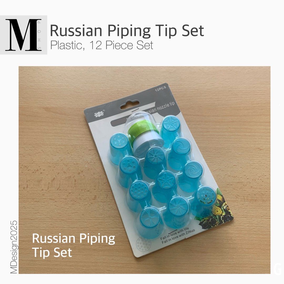 Russian Piping Tip Set, 12 Piece Set (Category: Bakeware) located in Manila. Submitted by mshopmla (Listing ID 1354667843, Image 1). Description: Russian Piping Tip Set, 12 Piece Set Product Code: RPTS-12 Price: Php 250.00 per Set #russianpipingtipset #pipingtipset #MShop #theMFMshop #MShopmla.