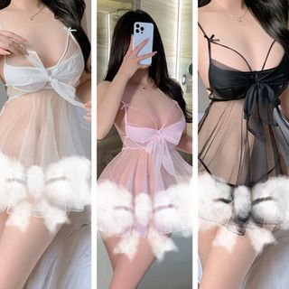 sexy lingerie sexy see-through nightgown 9751 (peach pink, pure white, sexy black)63017328816130110