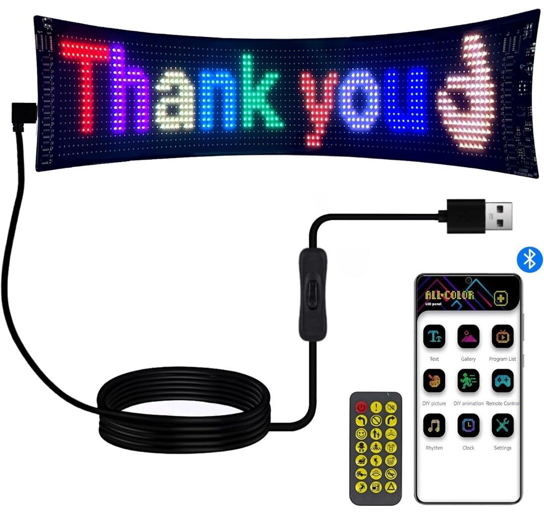 [SG] Flexible Matrix Pixel Panel – RGB Scrolling Text & Animation ...