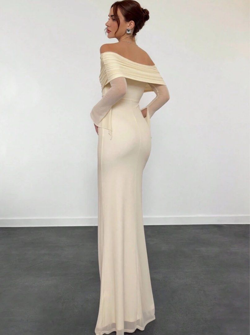 Shein Champagne Beige Long Gown (Category: Evening dresses & gowns) located in Makati City. Submitted by alamode.ph (Listing ID 1354564983, Image 2). Description: Size - XS Very sexy and flattering.