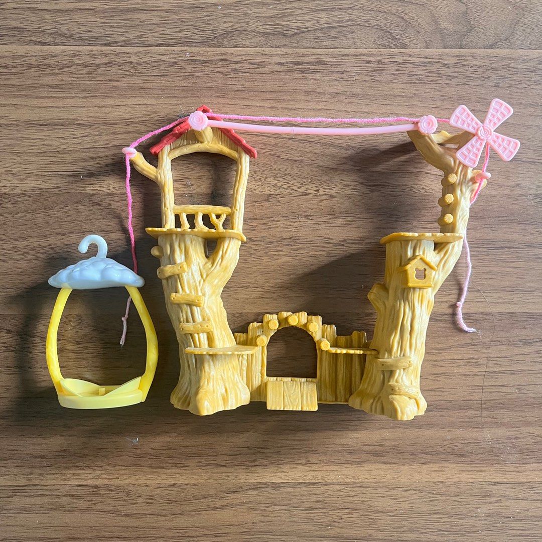 Sylvanian Families - Cute Zip Line Treehouse Set (Category: Kids Toys) located in Makati City. Submitted by hvbris (Listing ID 1354562513, Image 1). Description: x sensi Bought for cheap and tried to refurbish. Swing is from LPS set but can fit Sylvanian Family critters. Zipline has break in the middle (see second pic). Can remove string for display purposes, but works if you want to play with it! Rfs: Can't fit into current display. Mop: Gcash M