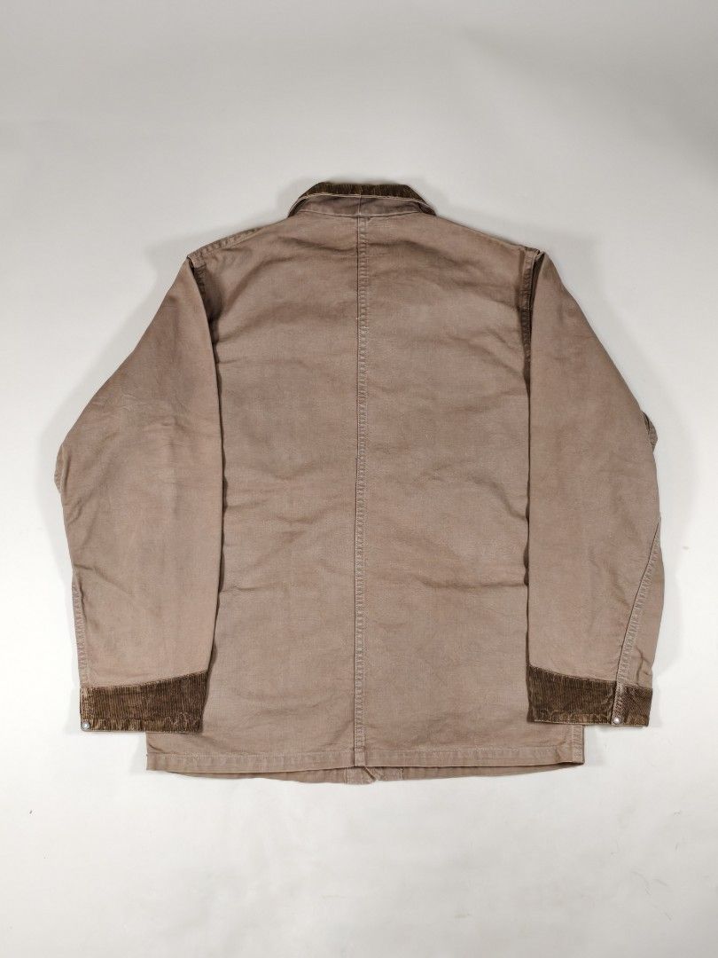 Vintage Warehouse & Co. Brown Duck Canvas Chore Jacket (Category: Coats, Jackets and Outerwear) located in Roxas City. Submitted by fadesandpatinas (Listing ID 1354605554, Image 3). Description: Vintage Warehouse & Co. Brown Duck Canvas Chore Jacket Tagged 42 Best fit Large - XL Measurements : Pit - 24” Shoulder - 18.5” Length - 29” Sleeve - 24.5” Brown Duck Canvas Fabric Corduroy Trimmings on Collar, Sleeves and Pockets 1 inside pocket Vintage C