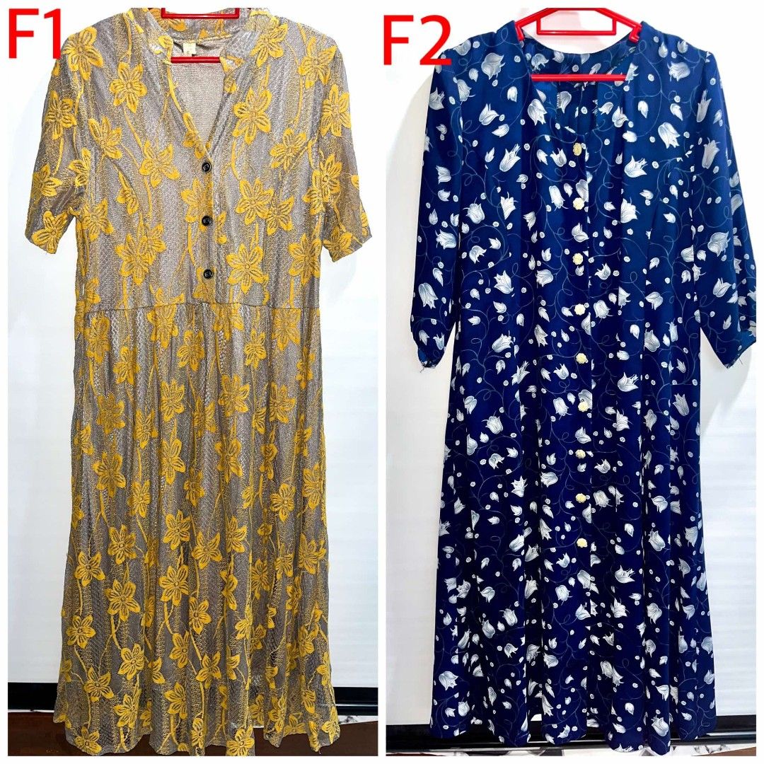 Affordable Pre-loved Dresses (Medium to Semi Large) v.2 (Category: Dresses) located in Santo Tomas. Submitted by knathrift (Listing ID 1354760436, Image 1). Description: •Affordable Dresses - 90 each [Size: Medium to Semi Large] Rfs: Decluttering Note: These are pre-loved but still in excellent condition! Perfect for events, church, and formal wear. Please manage your expectations. Mode of Payment: [GCash + Shipping Fee] Mode of Delivery: [J&T].