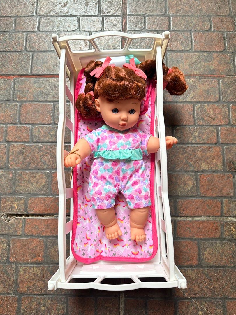 Baby Doll in bed (Category: Kids Toys) located in Paranaque City. Submitted by kaelstoypalace (Listing ID 1354754079, Image 2). Description: Each sold separately .