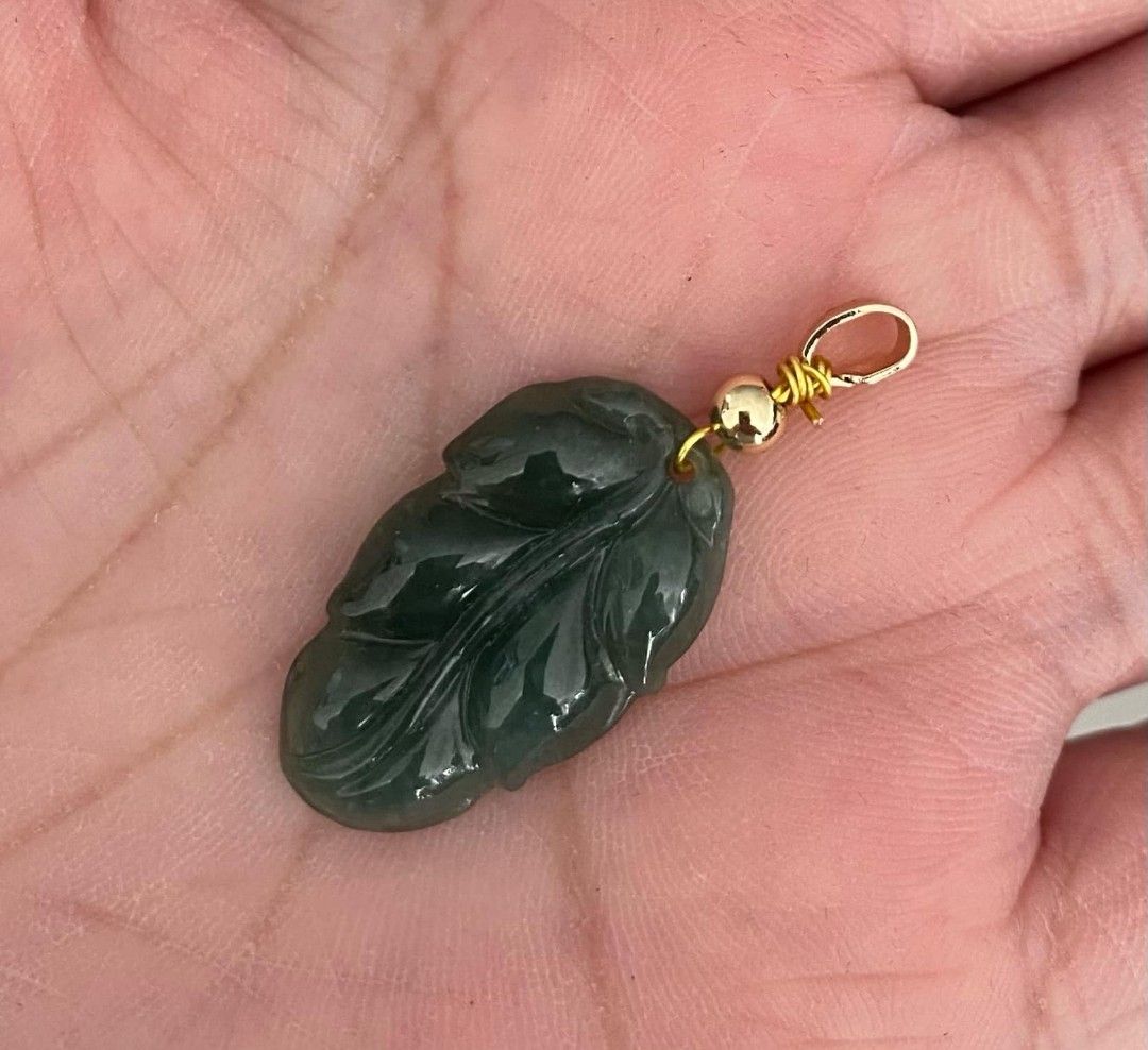 Burma Jadeite icy leaf pendant (Category: Necklaces) located in Quezon City. Submitted by themissingpiecesarehere (Listing ID 1354860237, Image 1). Description: .