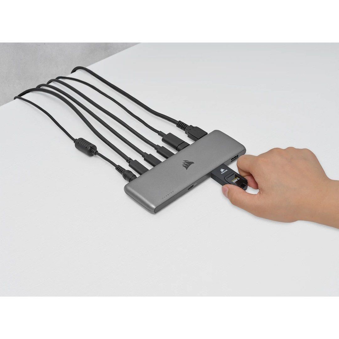 Usb100 Corsair 海盜船 USB100 7 埠 USB-C/USB-A 擴充集線器 - 3 個 USB Type-C 連接埠 - 4 個 USB ...