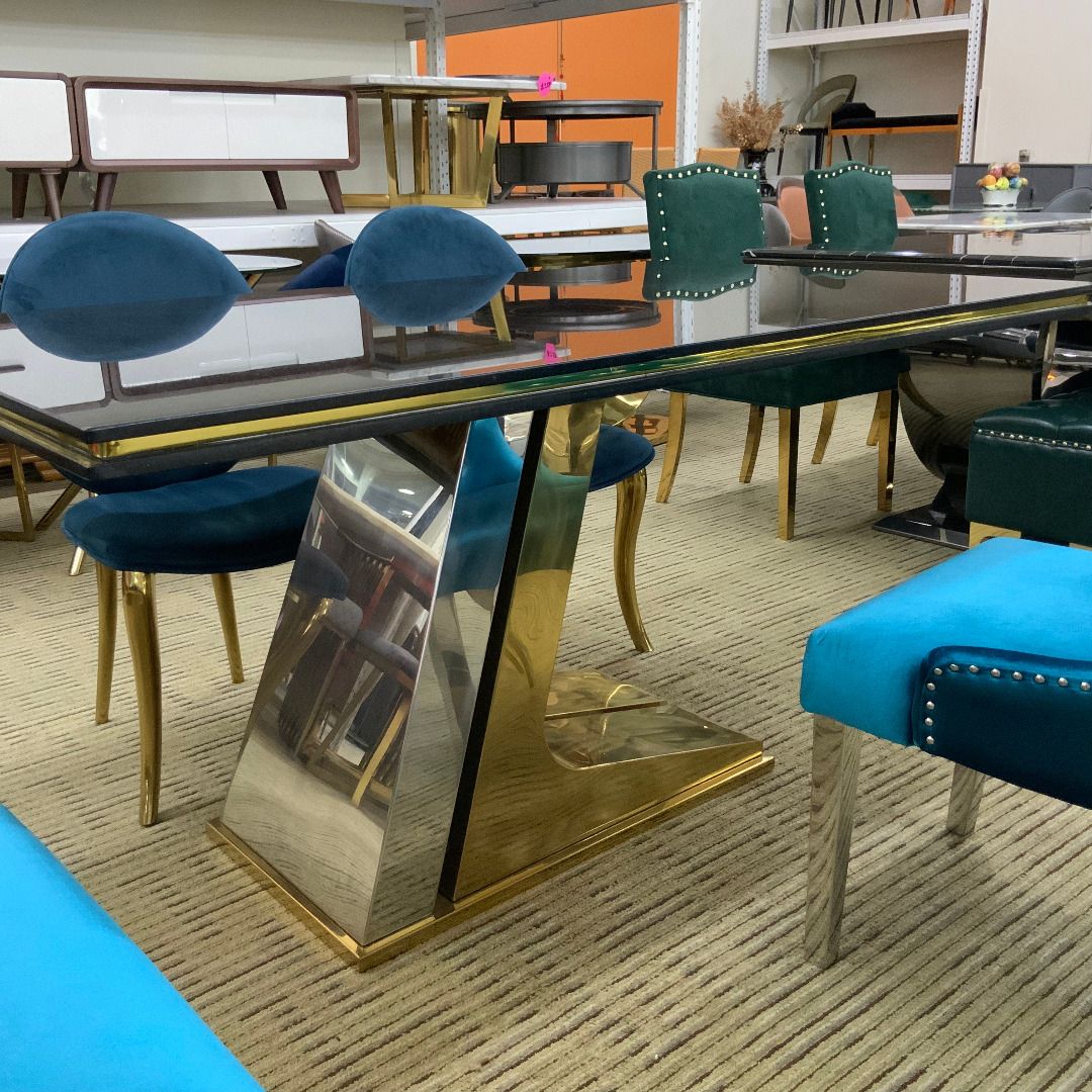 Dining Table (Category: Tables & Sets) located in Singapore. Submitted by homeisland (Listing ID 1354751506, Image 2). Description: 🚚 FREE DOORSTEP DELIVERY 🚚 2024 NEW DESIGNS | BRAND NEW Marble top changable to other textures and colours Chairs add on available 4 chairs range from $400 to $800 depending on model design ------ CONTACT ------ Carousell DM @homeisland WA Text : 8204 5720.