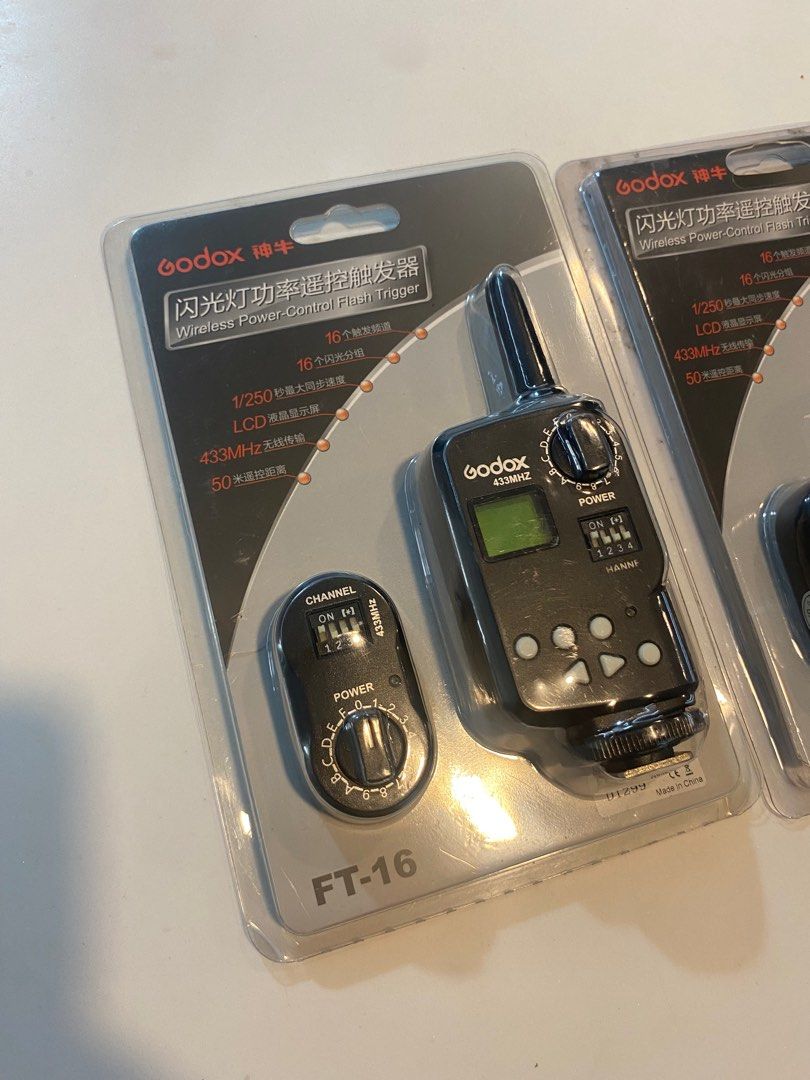 Godox FT-16 Wireless Flash Trigger (Category: Flashes) located in Makati City. Submitted by julianmiggles (Listing ID 1354730487, Image 2). Description: I have these flash triggers that were bought by my mom for one photoshoot and were never used again. They still look brand new. These sell on L@zada for about ₱1,600 each. If buyer buys more than 1, I’d be willing to sell them at a packaged rate. .