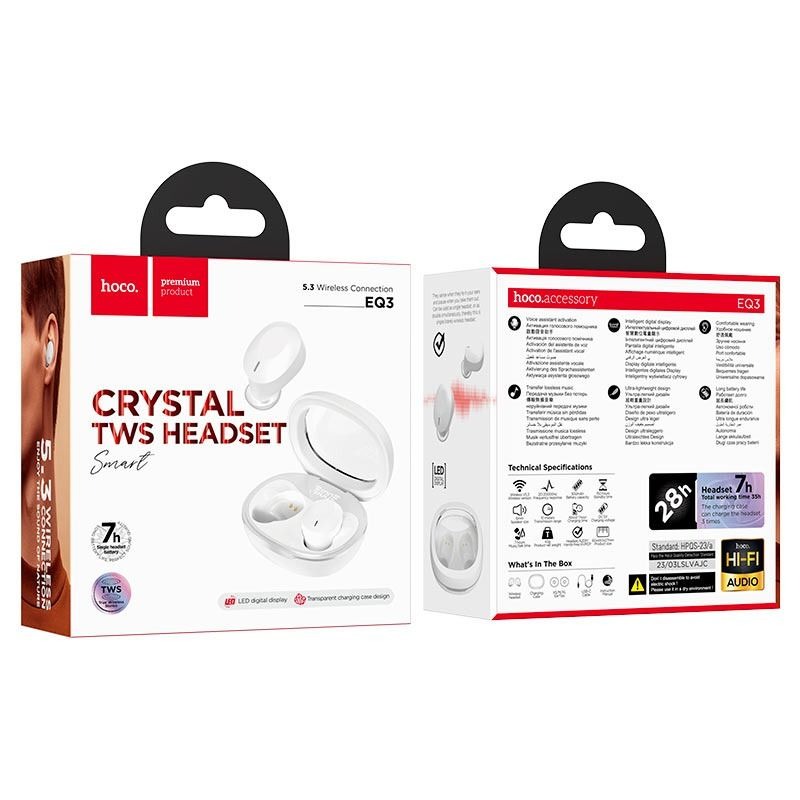 Hoco EQ3 TWS Touch Control HD Stereo Sports in Ear Earbuds with LED ...