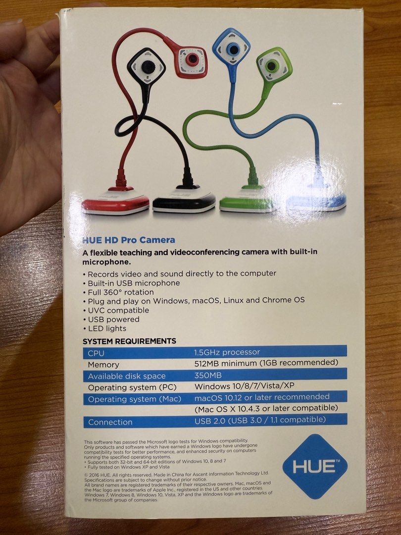 Hue HD Pro Portable USB Webcam & Document Camera (Category: Webcams) located in Antipolo. Submitted by tarepanda85 (Listing ID 1354794145, Image 2). Description: Black color, retails for Php 4k++. Pre-owned, in good condition, complete box with manual. MOP: BDO, BPI, Gcash Grab, Lalamove, J&T Express c/o buyer. —————- The HUE HD Pro classroom camera and visualiser is the latest addition to the HUE range of USB cameras. This camera can view a full