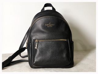 Kate Spade Leila Mini Dome Backpack - Pebbled Leather, Black (Brand New)