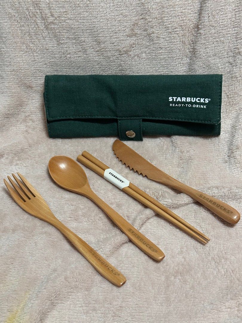 Original Starbucks Cutlery (Category: Dinnerware & Cutlery) located in Marikina City. Submitted by dearly__ (Listing ID 1354880904, Image 1). Description: Unused Starbucks Spoon Fork Knife Chopsticks.