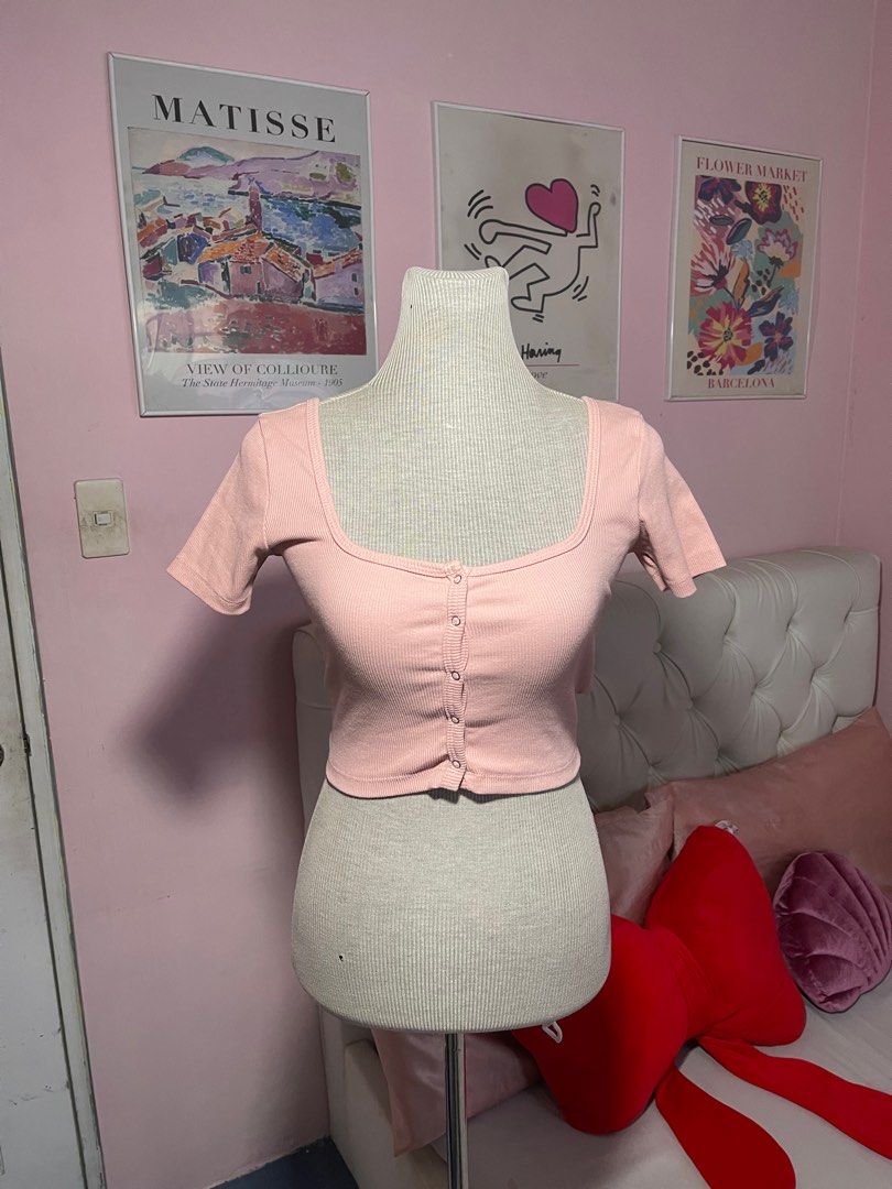 Rare Collection Light Pink Crop Top, Women's Fashion, Tops, Blouses on ...