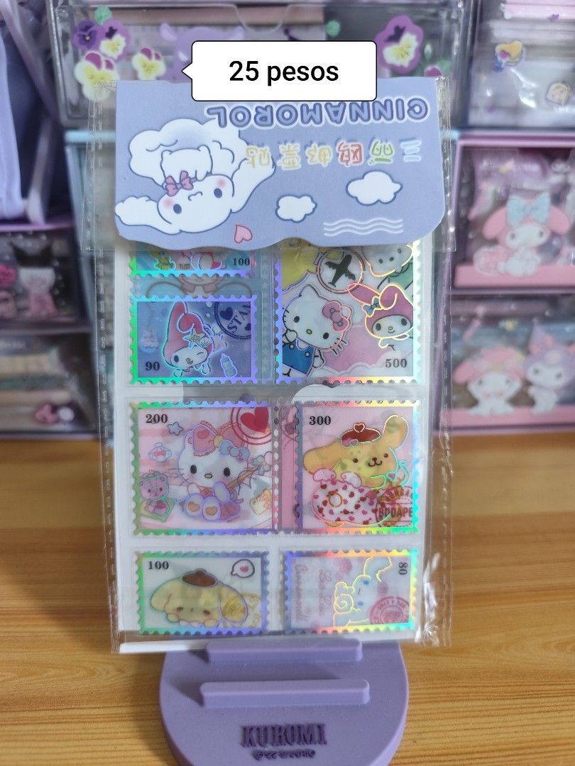 Sanrio Family Flake Sticker (Category: Character Goods) located in Taguig. Submitted by cinnamoncloud (Listing ID 1354762738, Image 1). Description: SANRIO Characters Flake Sticker -brandnew & sealed -2 sheets, different designs -RFS: decluttering/need space.