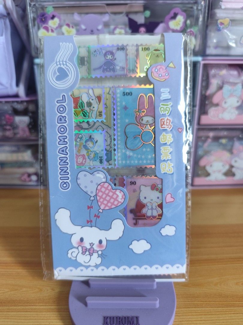 Sanrio Family Flake Sticker (Category: Character Goods) located in Taguig. Submitted by cinnamoncloud (Listing ID 1354762738, Image 2). Description: SANRIO Characters Flake Sticker -brandnew & sealed -2 sheets, different designs -RFS: decluttering/need space.