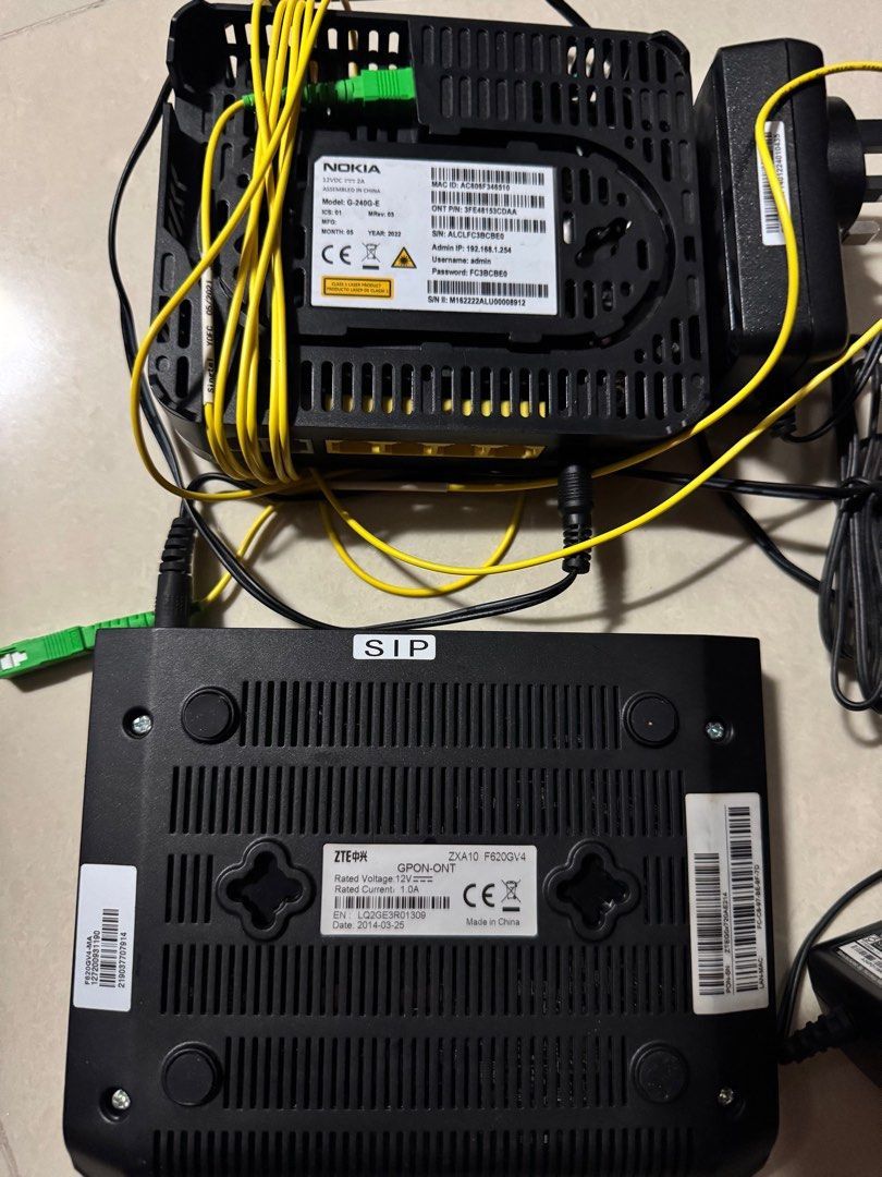Singtel optical network router modem (Nokia or ZTE 2 models), Computers ...