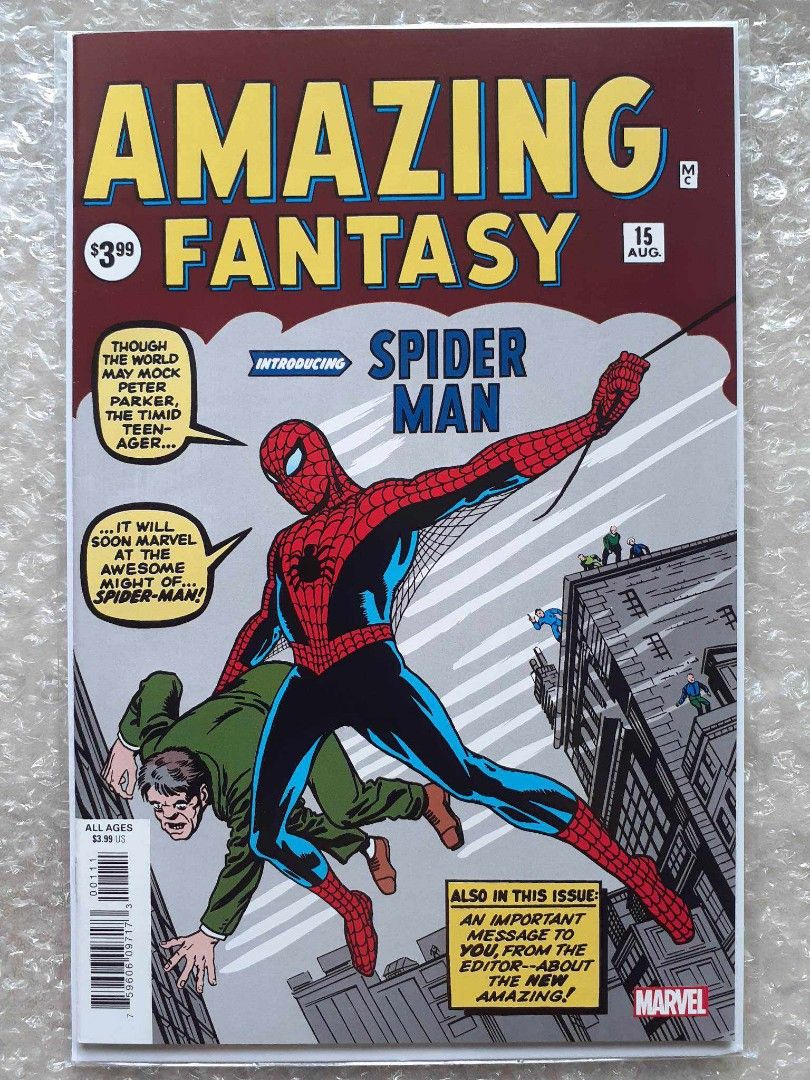 Spider-man First Appeance comic books For SALE Key Issues (Category: Comics & Manga) located in Imus. Submitted by mnxtoyhouse (Listing ID 1354906186, Image 3). Description: For SALE Spidey's 1st appearances. One of these is my own cover art/drawing. TOP LEFT: Amazing Fantasy #15 reprint P2.5K TOP RIGHT:Amazing Spider-man #252 reprint P800 BOTT LEFT: Your Friendly Neighborhood Spider-man #1 (reserved) BOTT RIGHT: Amazing Spider-man Bloodhunt #1 R