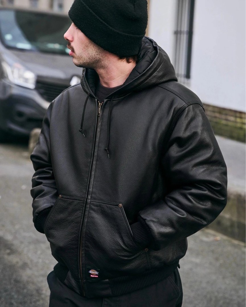 supreme_x_dickies_hooded_leath
