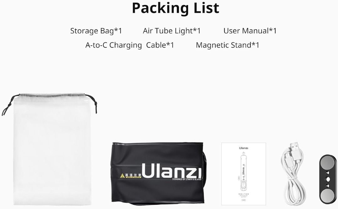 ULANZI UA12 INFLATABLE LED (Category: Lighting & Studio Equipment) located in Quezon City. Submitted by imax12345 (Listing ID 1354780913, Image 1). Description: 🔥ULANZI UA12 INFLATABLE LED Key Features ✅For Photo, Video & Film Production ✅2700 to 6500K CCT; Bi-Color ✅CRI 95 ✅2500mAh Built-In Battery ✅0.96" LCD Screen ✅12 Built-In Special Effects ✅Mountable via Built-In N52 Magnets ✅Rapid Inflation ✅USB-C Charging --------------------------------
