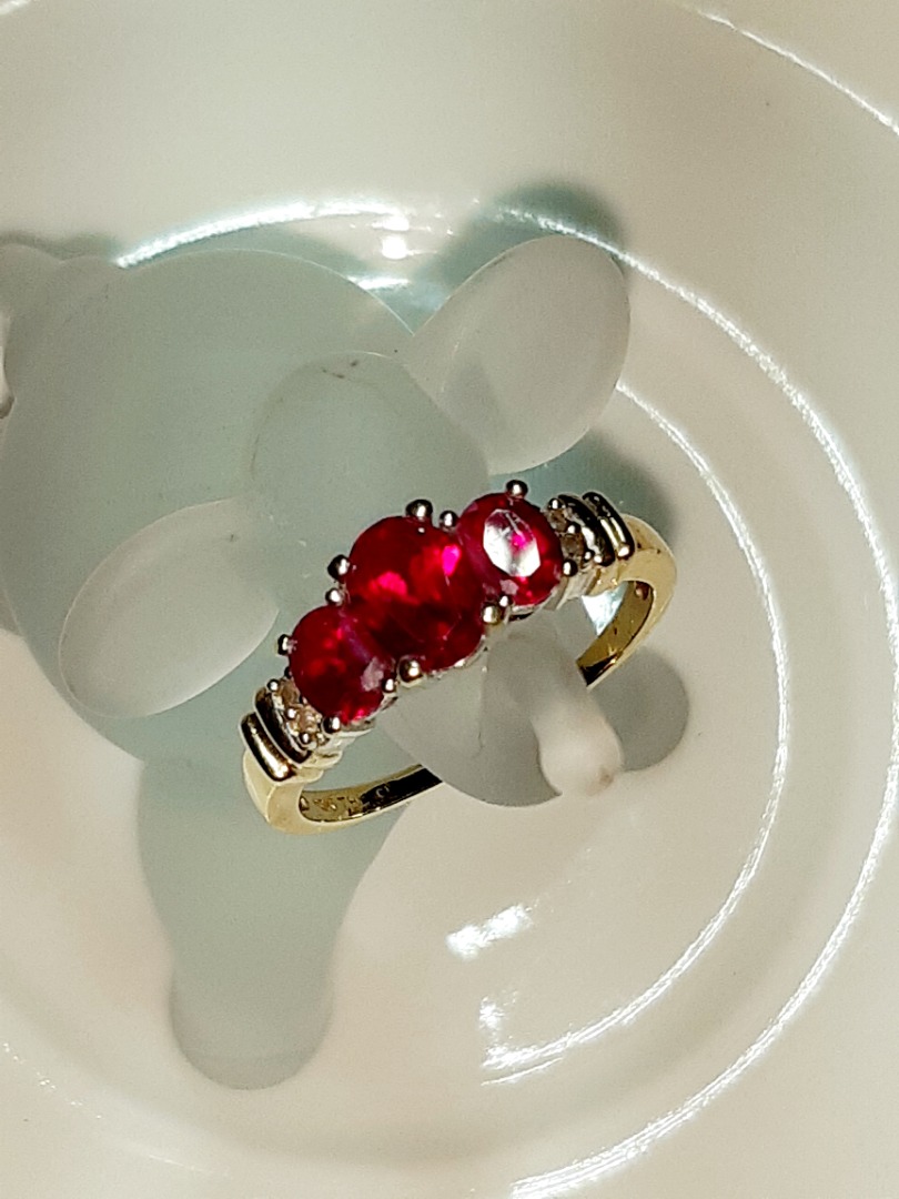 Vintage 10K THL trio Ruby ring with titus, Women's Fashion, Jewelry ...