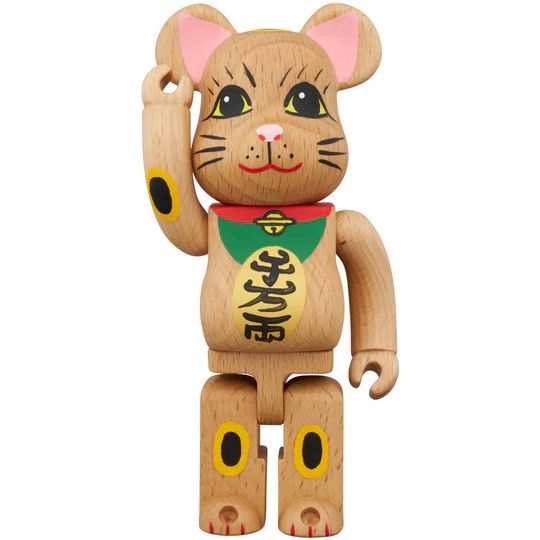 200% Karimoku wood manekineko lucky cat bearbrick be@rbrick