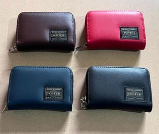 💜4色齊 PORTER TANKER 日本吉田 真皮小包 硬幣 耳機 零錢包 卡片包 Coin purse card holder629386035124491111