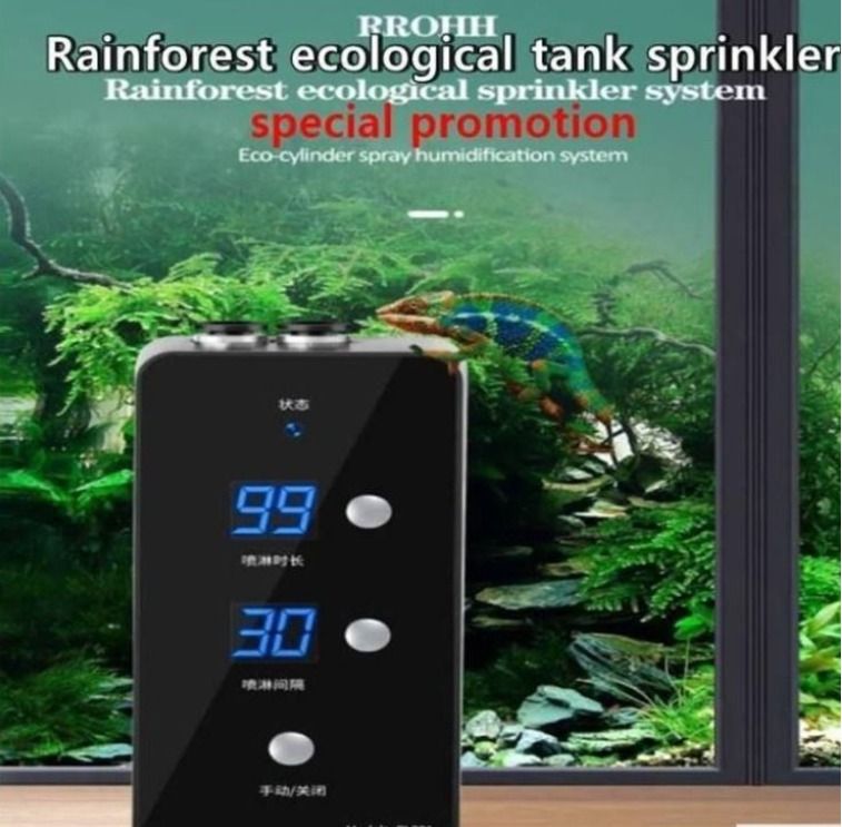 Automatic Mist Spray System Reptile Humidifier LCD Screen Sprinkler ...