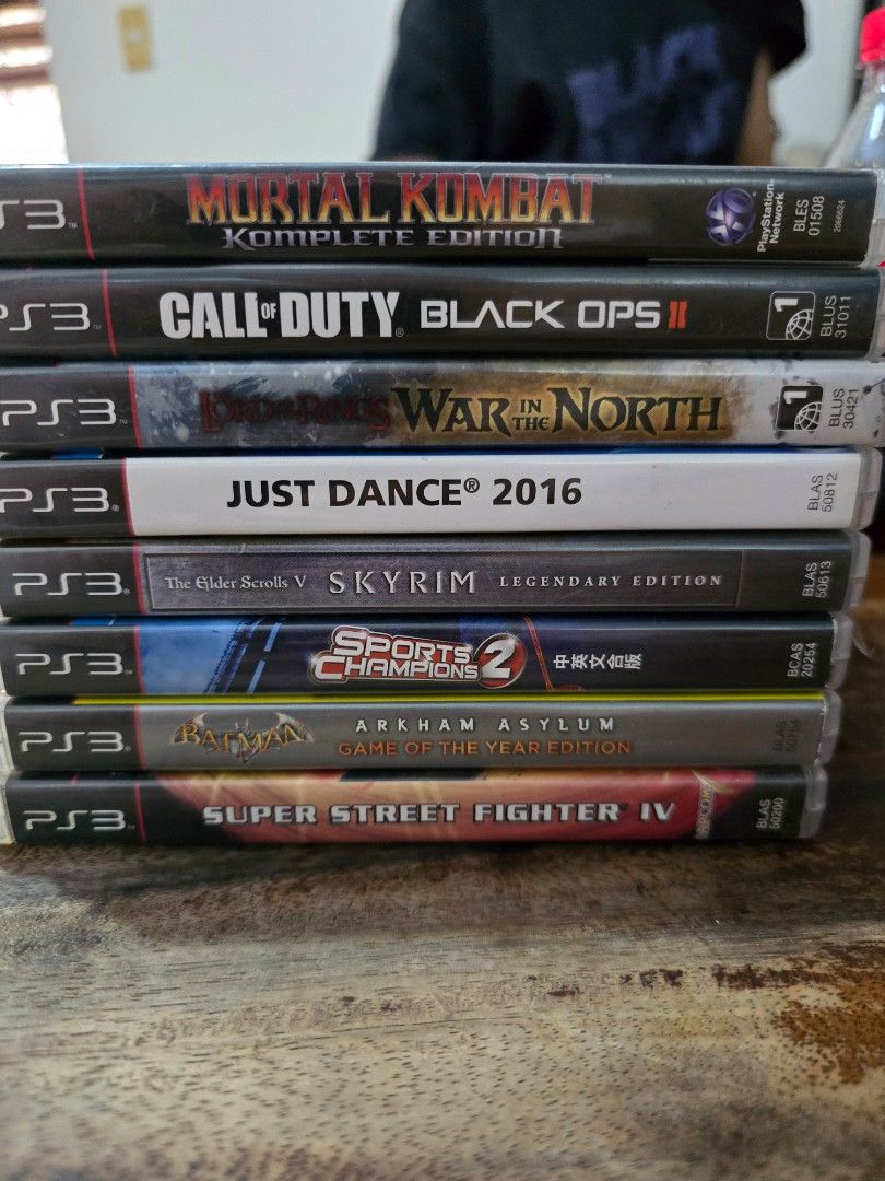 barely used PS3 games (Category: PlayStation) located in Cavite. Submitted by laliswagg (Listing ID 1354936442, Image 2). Description: ps3 games for sale starts at 300php barely used dahil busy available titles Mortal Kombat Call of Duty Black Ops War in the North Just Dance 2016 Skyrim Sports Champion Batman Arkham Asulum Game of the Year Super Street Fighter 4 Injustice Gods Among Us The Voice Assasin's Creed Dragon Age II Guitar Hero Live Zumb