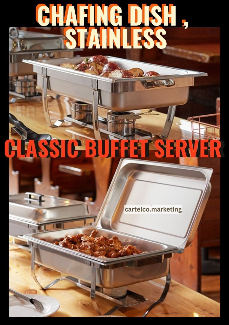 CHAFING DISH, STAINLESS BUFFET FOOD SERVER (Category: Cookware & Accessories) located in Manila. Submitted by cartelcomnl (Listing ID 1354979128, Image 3). Description: CATERING EQUIPMENT SUPPLIES, FOOD PAN, BUFFET SERVER Chafing dish , Stainless food pan, buffet server equipment. Catering , Restaurant supplies, food storage pan. Message us for more inf.